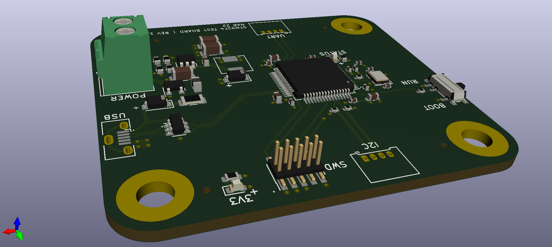 STM32 board bottom view
